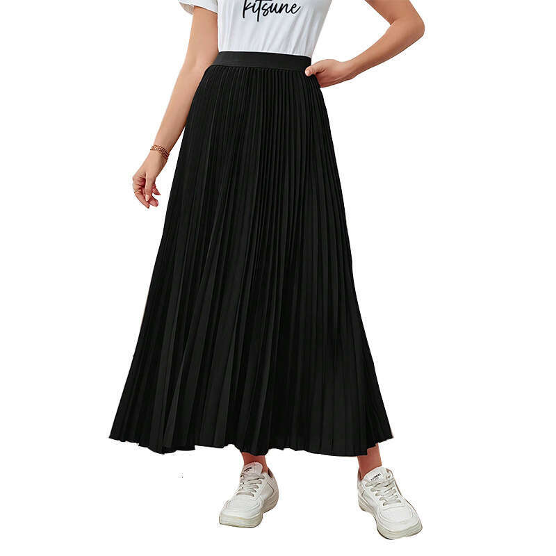 Rui Chuo 2025 Cross-Border Foreign Trade Independent Station European and American Style Elegant Pleated Flared Umbrella Polyester Skirt for Women