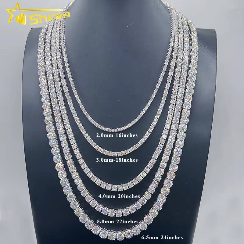 Fast Delivery Hot Sale 925 Sterling Silver Necklace Bracelet Pass Diamond Tester GRA Certified VVS Moissanite Tennis Chain