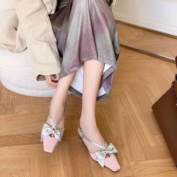 Woman Sandals Low Heeled French Toe Cap Sandals For Women In The Spring Of Paired Skirts And Women S Shoes Featuring A Niche Design With Thick Heels