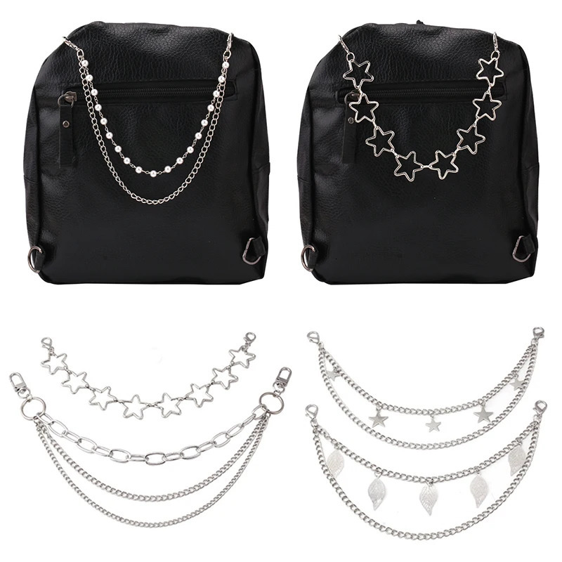 Multi-layer Metal Bag Chain DIY Handles Butterfly Heart Star Pendant Shoulder Bag Chain Replacement Bag Accessories Pearl Chain 251110