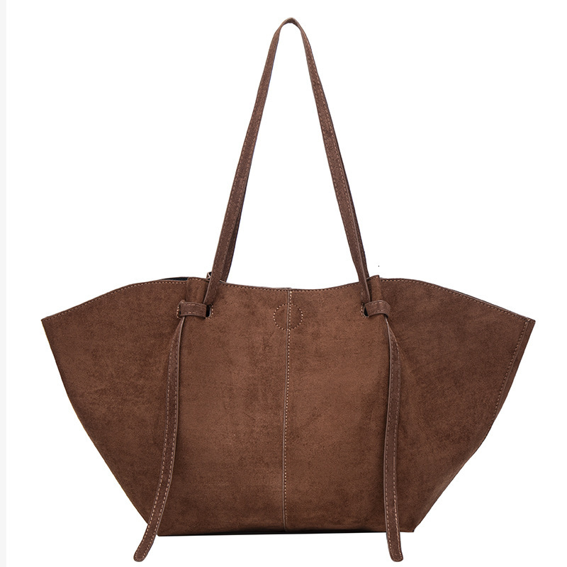 Suede Leather Designer Bag Winter New Solid Color Splicing Luxury Handbag Large Capacity Women's Shoulder Bag French Retro Style Armpit Bag