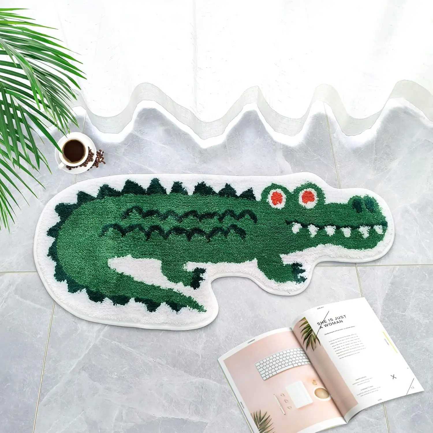 VIKAMA Cartoon Ultra-Fine Sand Carpet Cute Soft Bedroom Bathroom Mat Plush Non-Slip Entrance Door Mat Home Decoration Y251110
