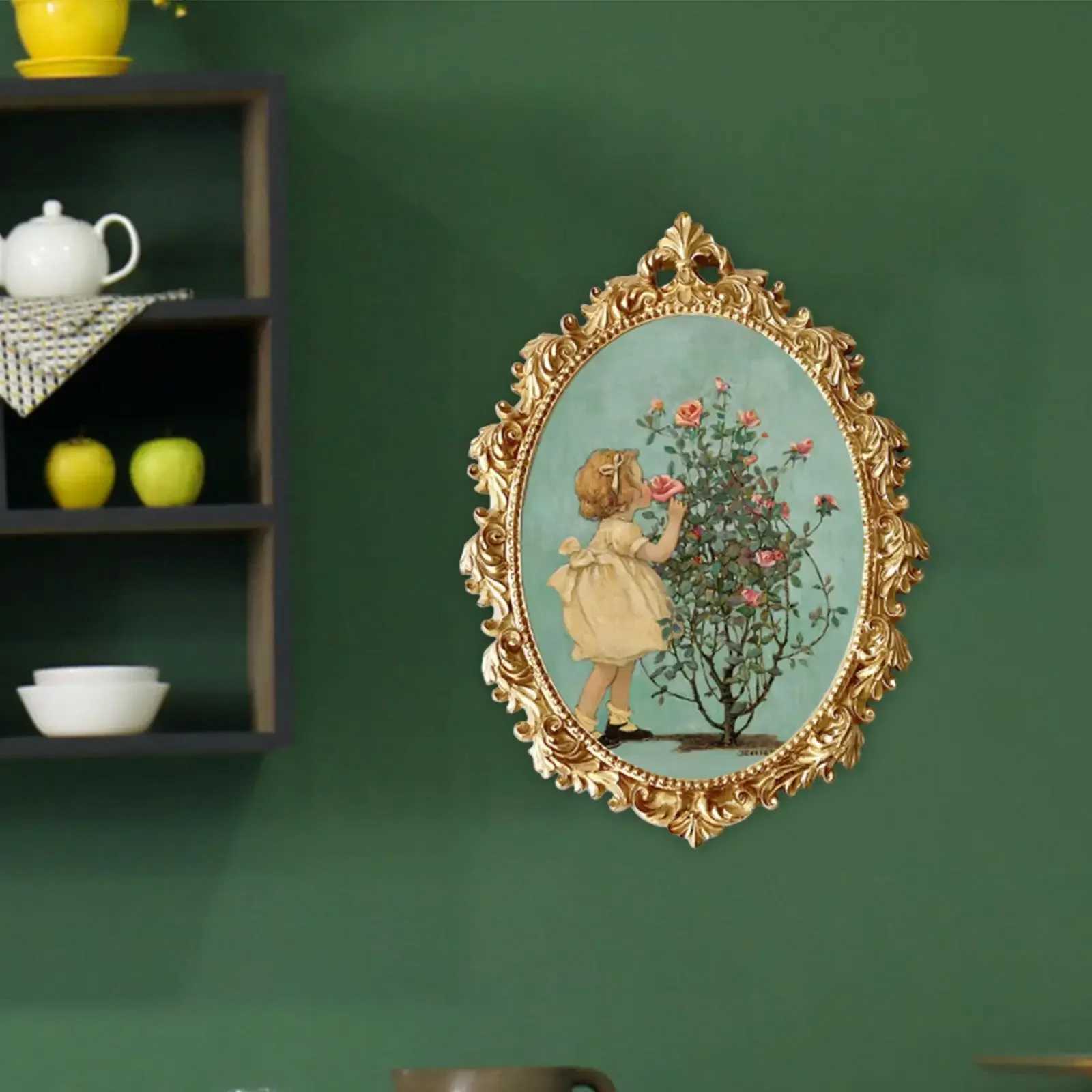 Wall Hanging Ornate Picture Resin Embossed Retro Style Baroque Photo Frame for Home Wedding Hallway Gallery Decor L251110 H260306