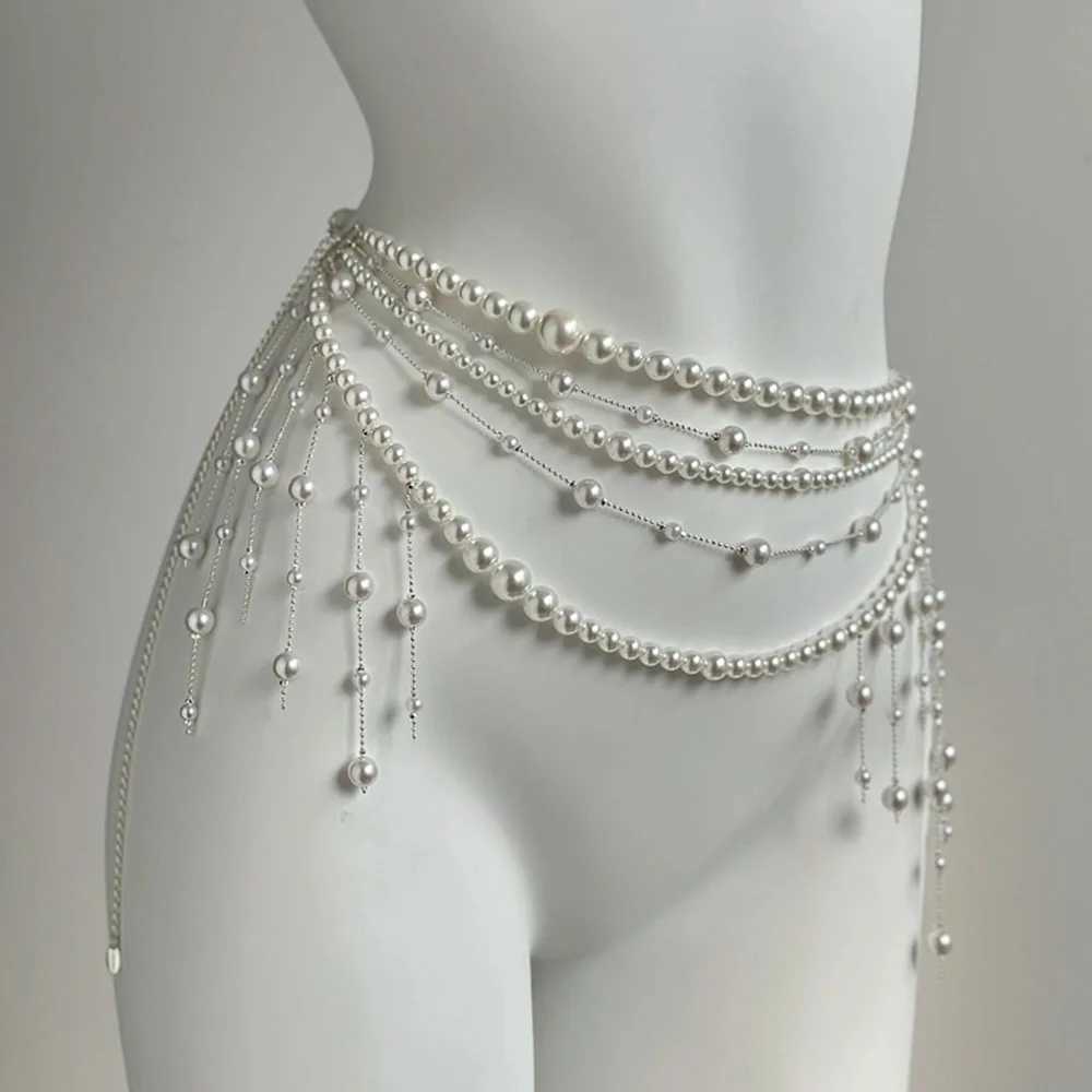 Jewelry Mtilayer Tassels Pearl Waist Chain Used for Stylish Retro Role Playing Body Accessories Party Retro Sexy Belt X250410