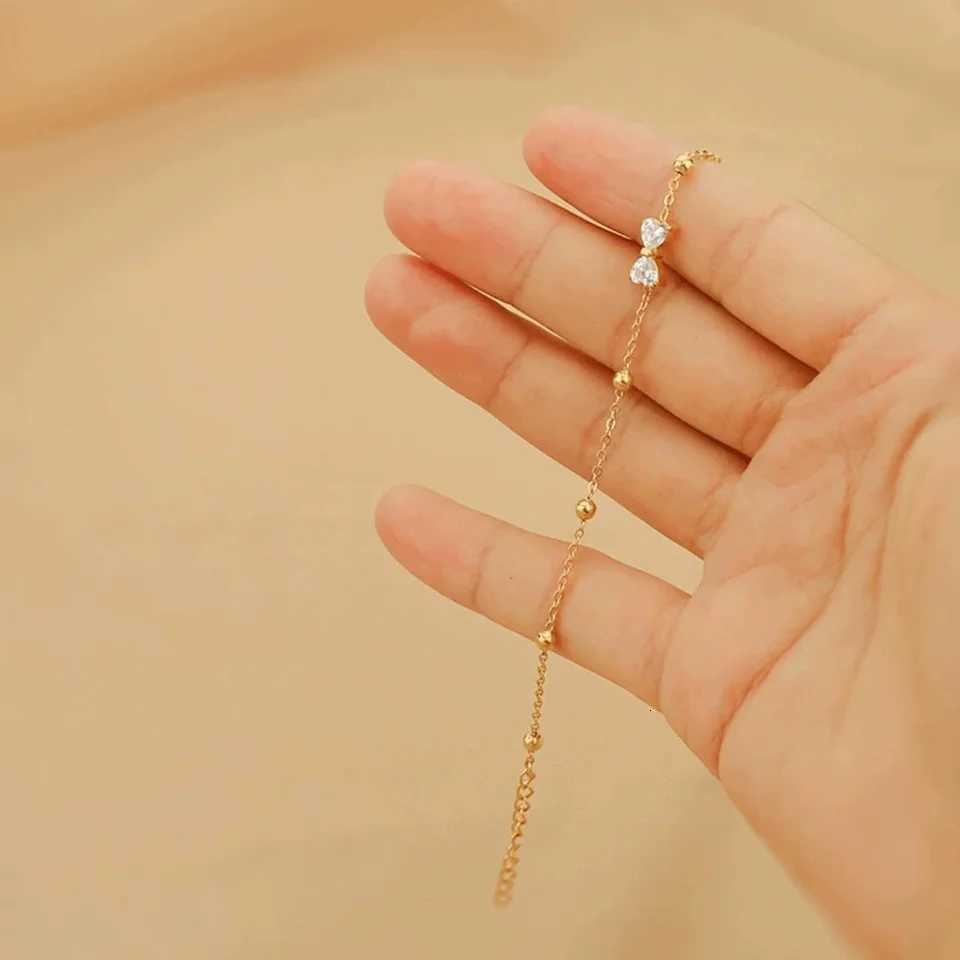 316L stainless steel bow shiny zircon bracelet for women fashion temperament jewelry giftT251110