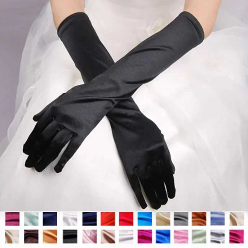 Women Long Smooth Sunscreen Driving Gloves Female Evening Party Formal Prom Sexy Satin Stretch Ceremonial L251110