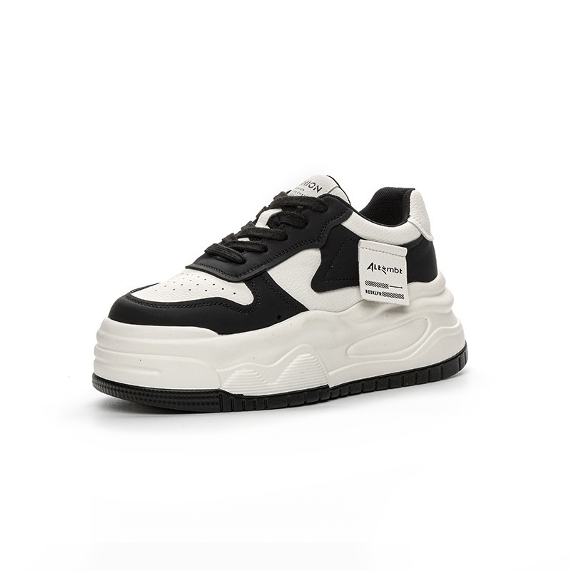 2025 new height increasing sports lace up designer fashionable white shoes for women with thick soles