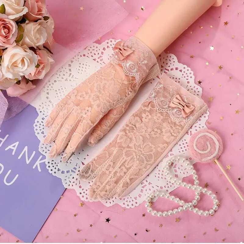 Fashionable and Elegant Summer Thin Lace Womens Gloves Soft and Comfortable Touch Screen Outdoor Driving and Cycling Gloves L251110