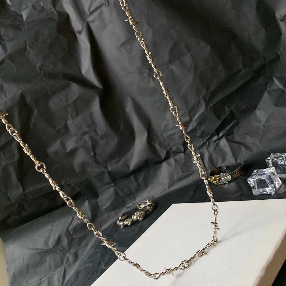 Punk Thorn Wire Thorn Troops Long Waist Chain P Glenger Gothic Bun Mens Pants Jeans Accessories X250410