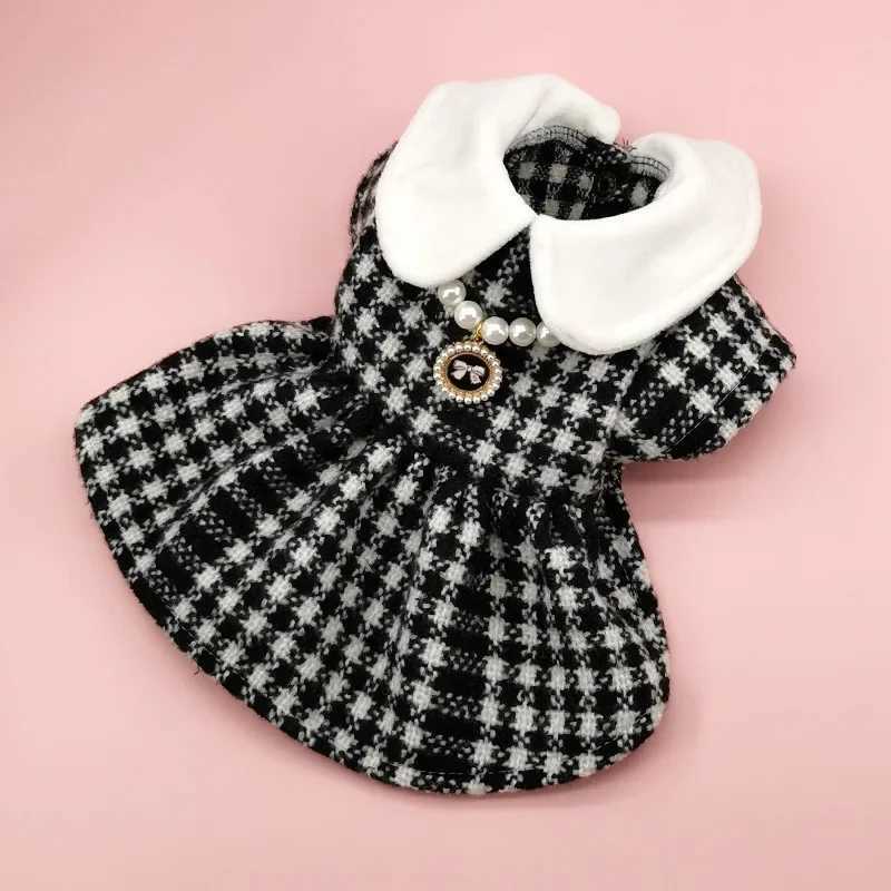 Pet Tweed Dress Spring Autumn Jackets Dog ClothesTeddy Bear Schnauzer Puppy Cat Warm Pet Clothes Dog Christmas Clothes J251110