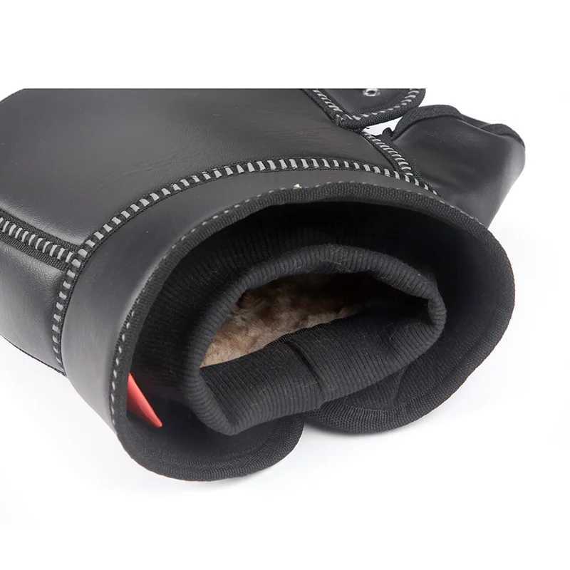 1Pair Motorcycle Handlebar Muffs Protective Motorcycle Scooter Thick Warm Grip Handle Bar Muff Rainproof Winter Warmer PU Gloves S25118
