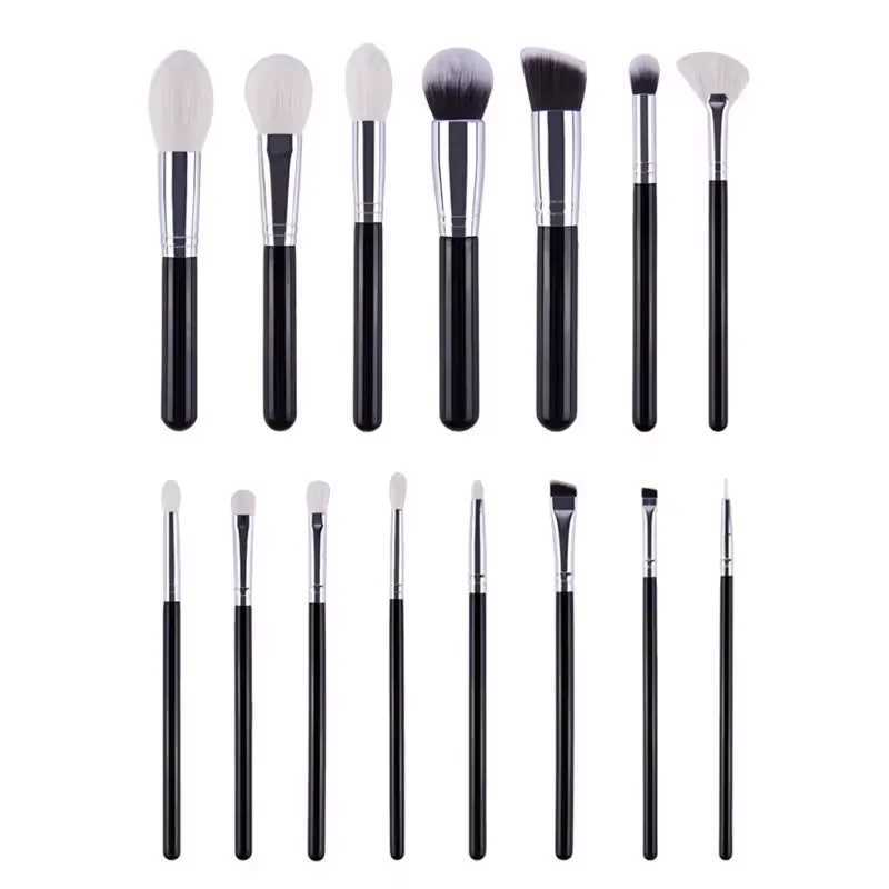 15 Pcs Makeup Brushes Cosmetic Brushes Makeup Brush Set Goat Hair Eyebrow Eyeshadow Foundation Travel Portable with Pouch L251110