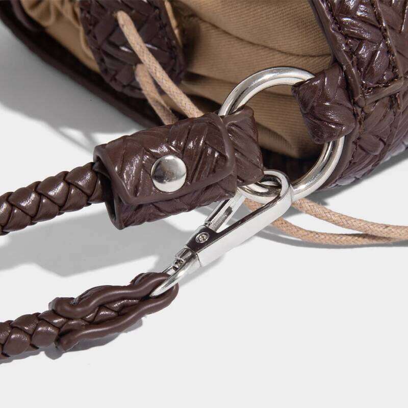 Mini Bucket Bags For Women Luxury Designer Handbag And Purse 2025 New In PU Imitation Braided Embossed Pattern Underarm Shoulder