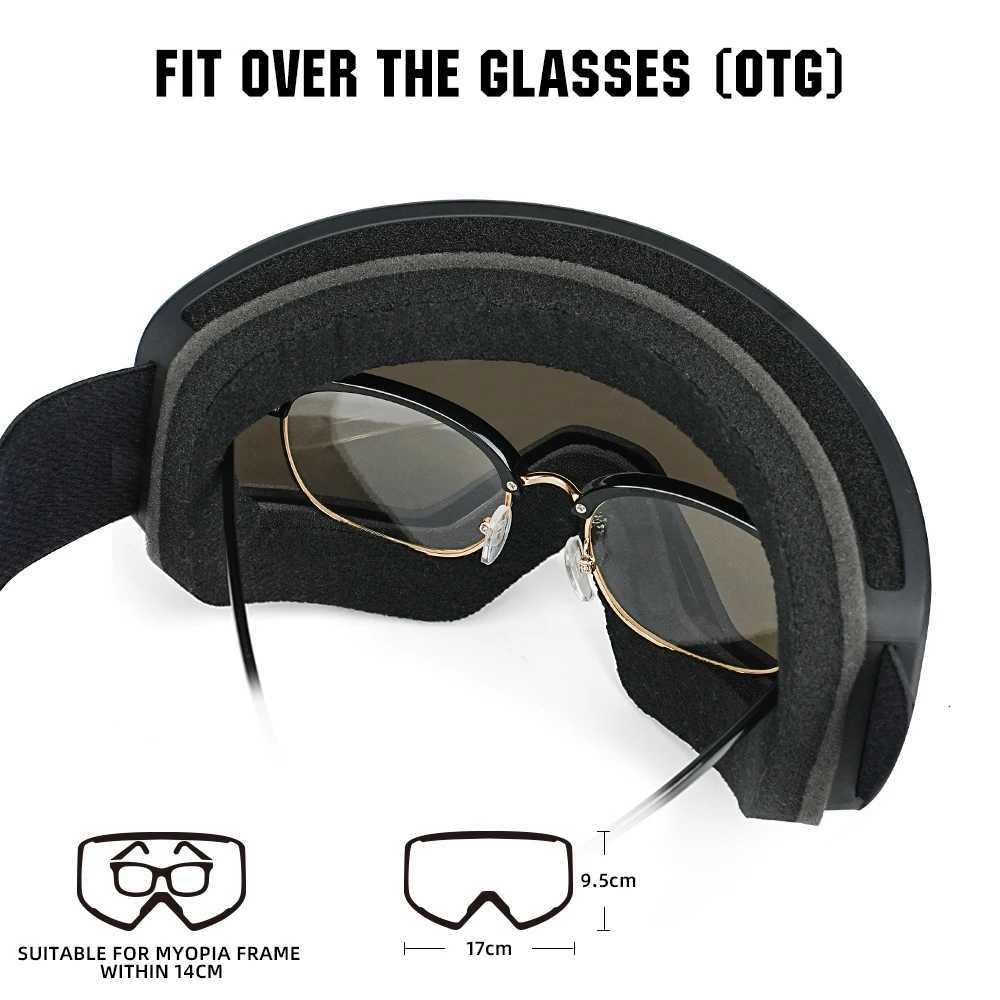 Vozapow Ski Goggles Anti Fog Skiing Mask Men Women Snowy Mountaineering Eyewears UV400 Glare Protection Sledding Sport Glasses K251110