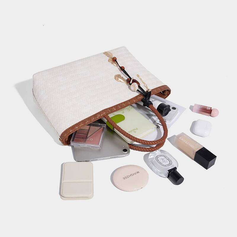 Tote Bags For Women Luxury Designer Handbag Purse 2025 New In PU Imitation Braided Embossed Pattern Top Handle Underarm Shoulder