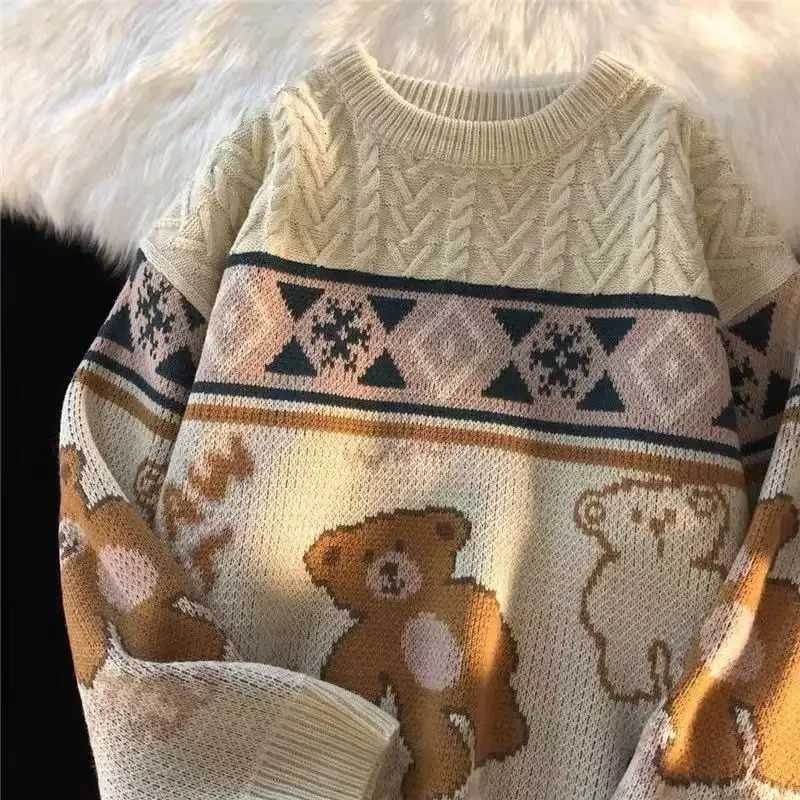 Fashion Retro Hong Kong Style Long Sleeve Knitted Sweater Loose Lazy Autumn Winter Men Women Casual Top Coat Trendy Crew Neck Pullover Y251110