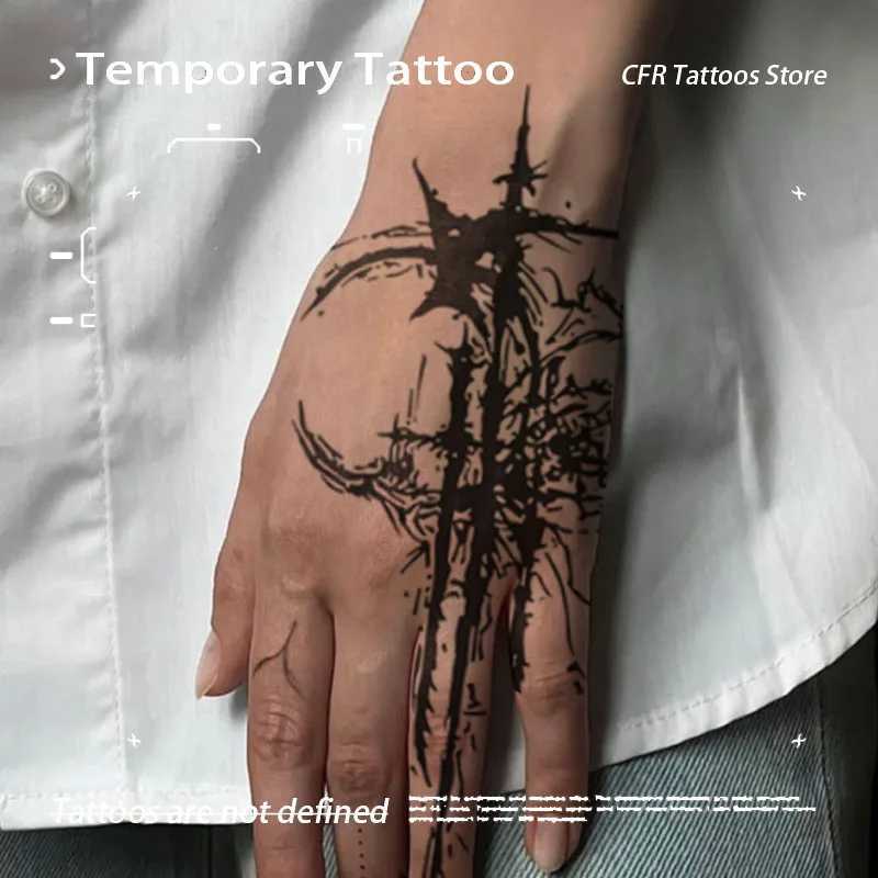 Black Moon Forest Tattoo Stickers Mens and Womens Tattoos Cheap Y2K Fake Tattoos Waterproof Temporary Tattoo Wholesale Punk W250410