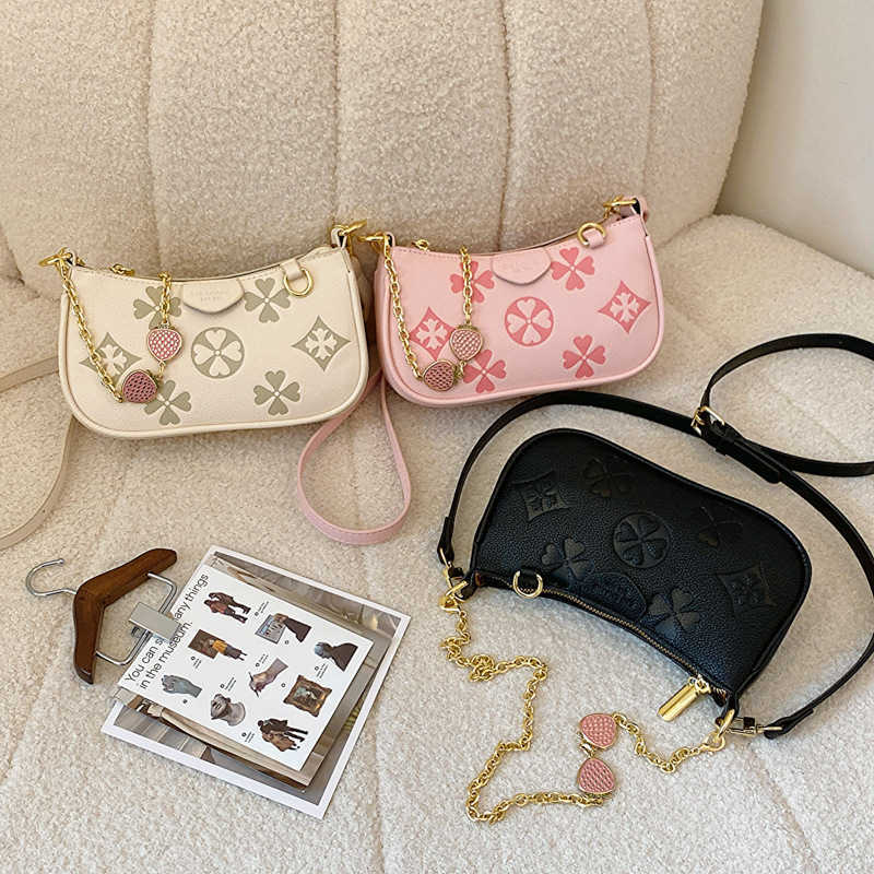 High-end Underarm Bag Summer New Niche Women's Bag Printed Chain Shoulder Handbag Crossbody Bag