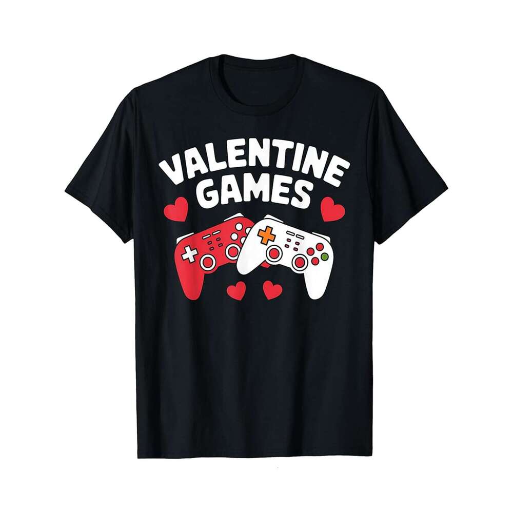 Designer T shirt Valentines Day Video Games Couple Gamer Player - 220g T shits