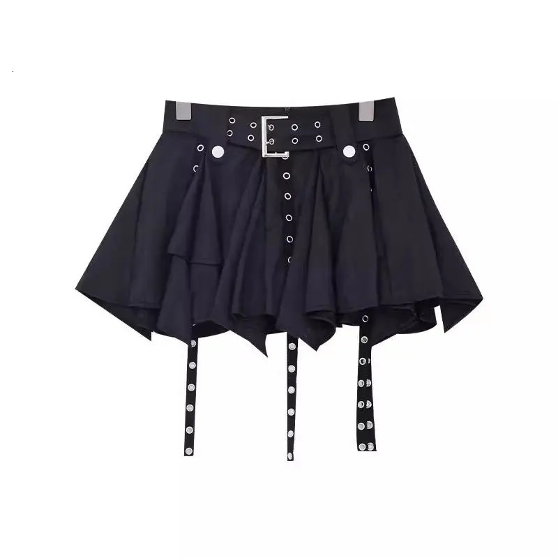 spring and summer retro irregular pleated skirt suitable for womens streaming media n original Gothic 250410