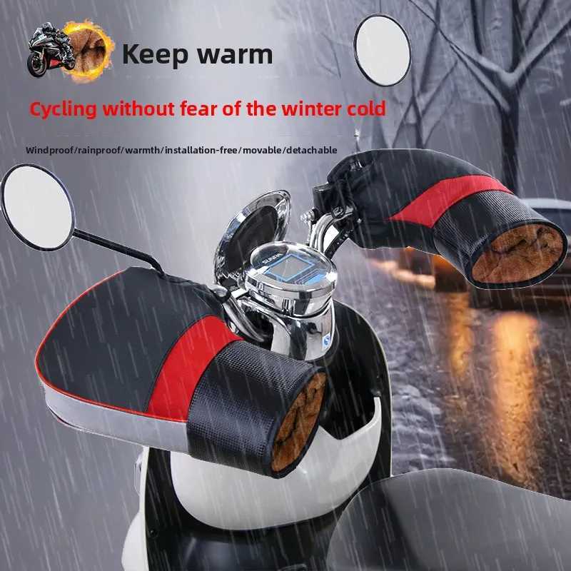 Handlebar Muffs 2pcs Universal Handle Grip Gauntlets Gloves Waterproof Cold Weather Gear For Winter Cycling Riding Universal S25118