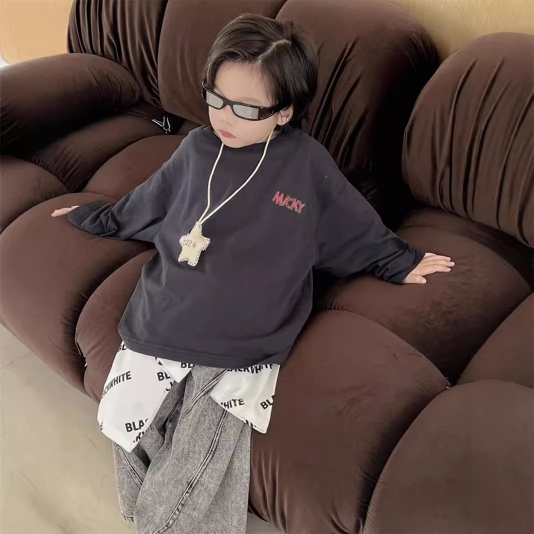 GS- Ddmyshoesvip Spring Boys Clothing Children S Graffiti Long Sleeve New T Shirt Cartoon Printed Top