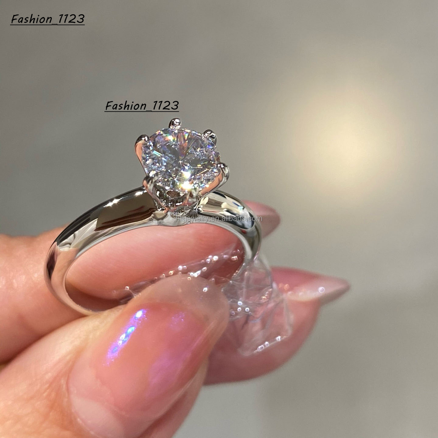 High-End S925 Pure Silver Moissanite Ring Classic Simple Six Claw Wedding Ring Not Fading Niche Fine Jewelry