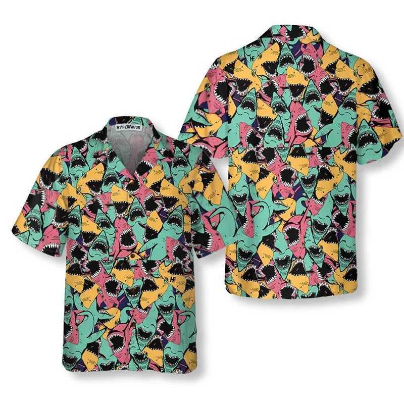 3D Printed Pattern Hawaiian Mens Casual Short Sleeve Button Beach Shirt Adult Printed Vacation Shirt X250410