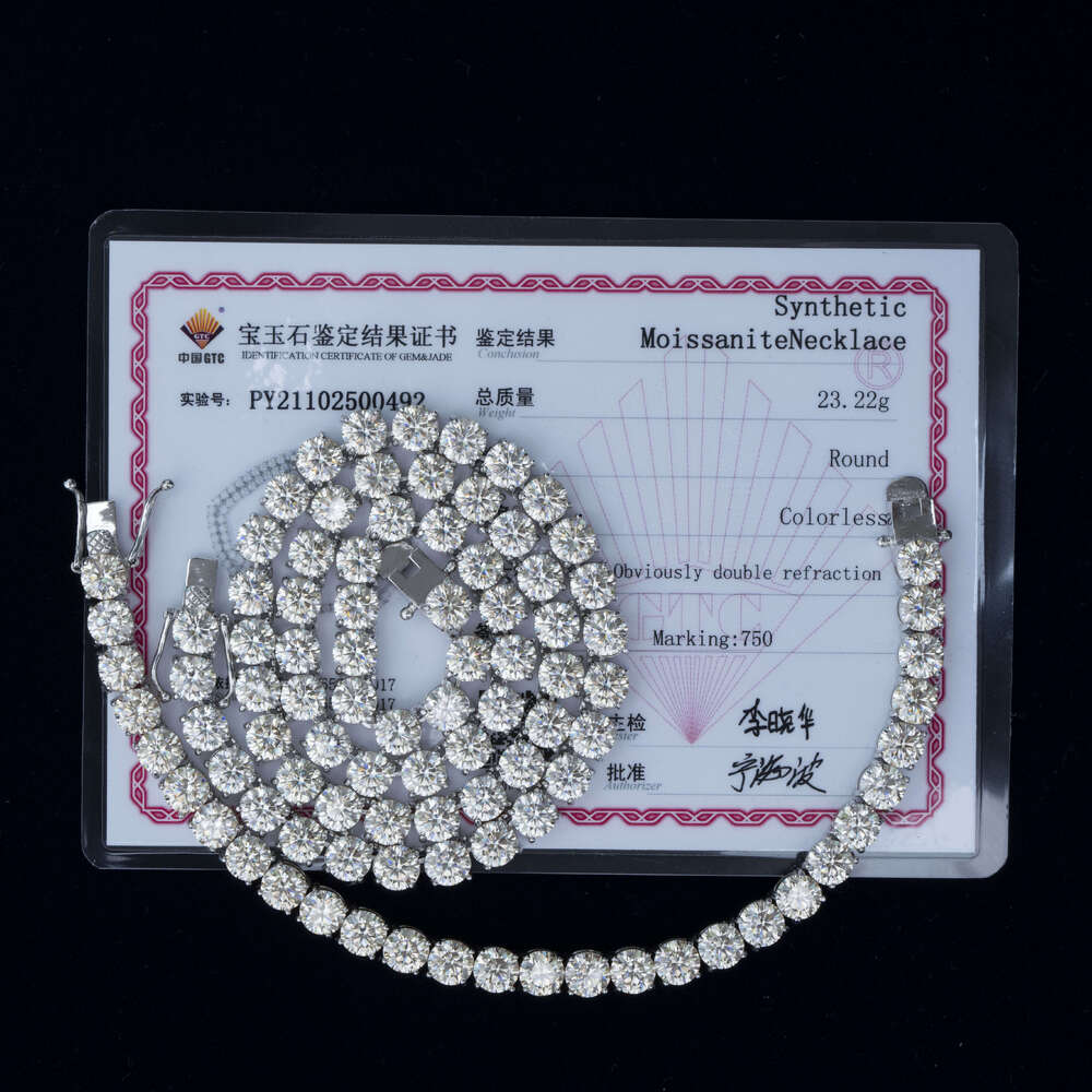 Customize 2mm 3mm 4mm 5mm 6.5mm 7mm 7.5mm 8mm Silver S925 Bracelet Necklace VVS Moissanite Diamond Luxury Tennis Chain