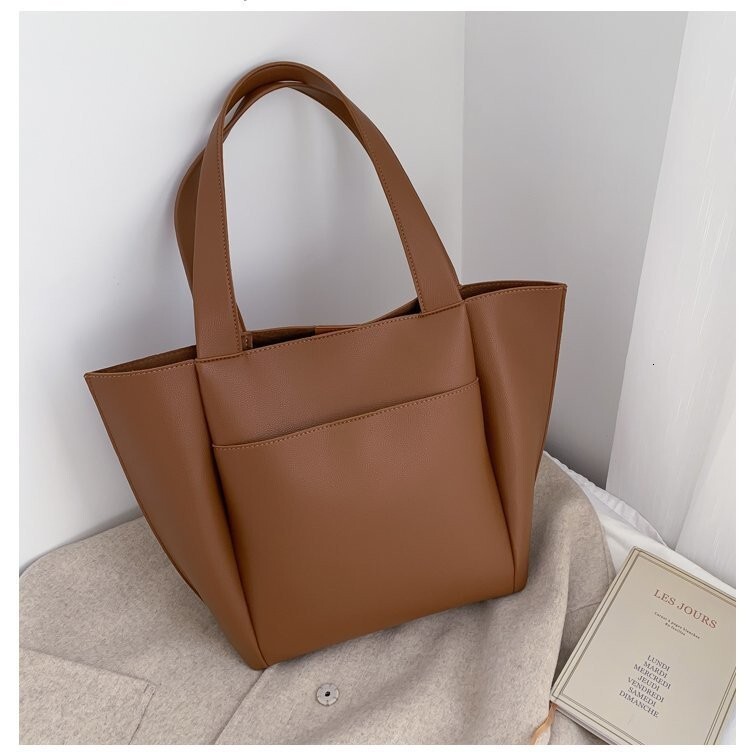 Spring Style Women Elegant Commuter Soft Leather European and American New Fashion Versatile Handheld Tote Bag