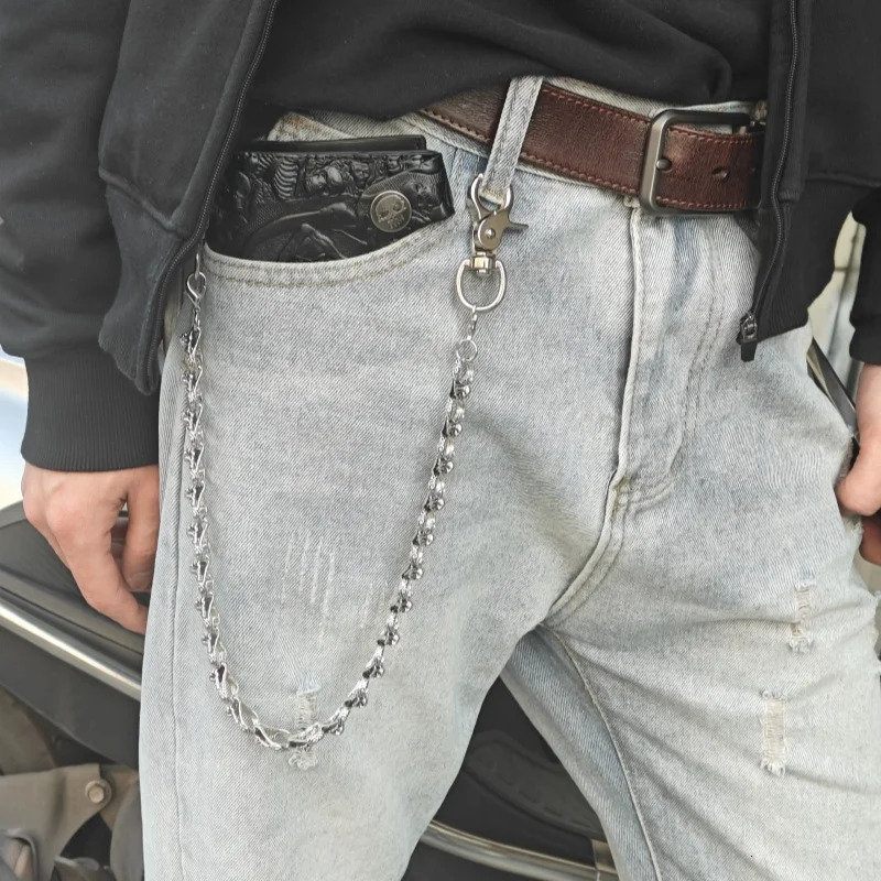 Retro Anti theft Wallet Fashion Mens and Womens One waist y Accessories Y2K Punk Hip Hop Pants Chain 250410