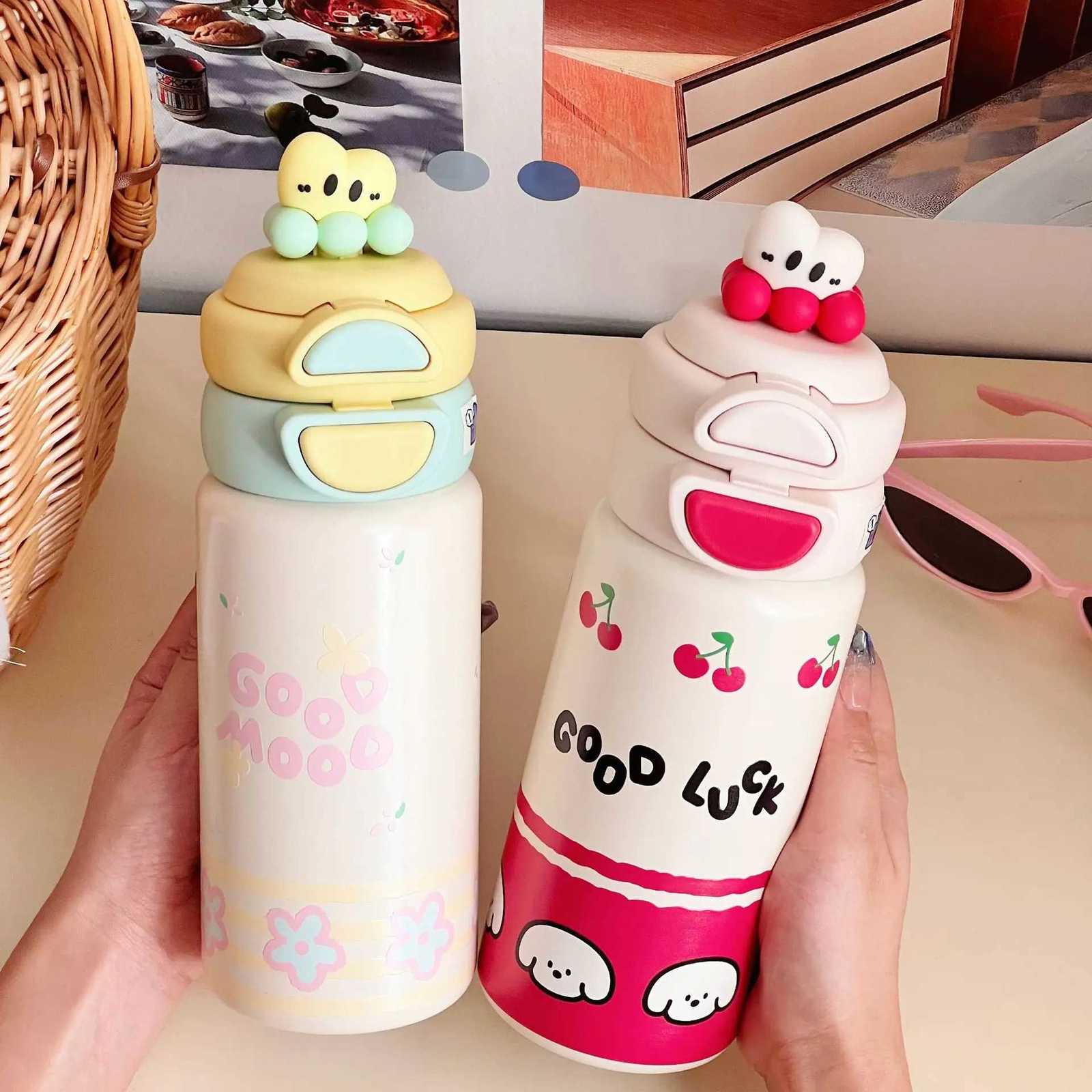 Fashionable cup Cartoon childrens double layered water cupHot Water Cup tra Portable Versatile Design For Travel Unique Birthday Gifts Y251110