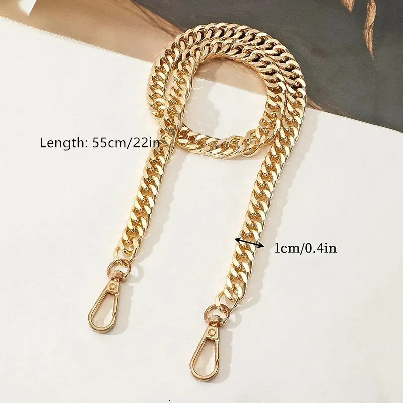 55cm Versatile Aluminum Chain Color Retaining Gold Diy Handmade Metal Wrap Chain Underarm Shoulder Strap Replacement Strap 251110