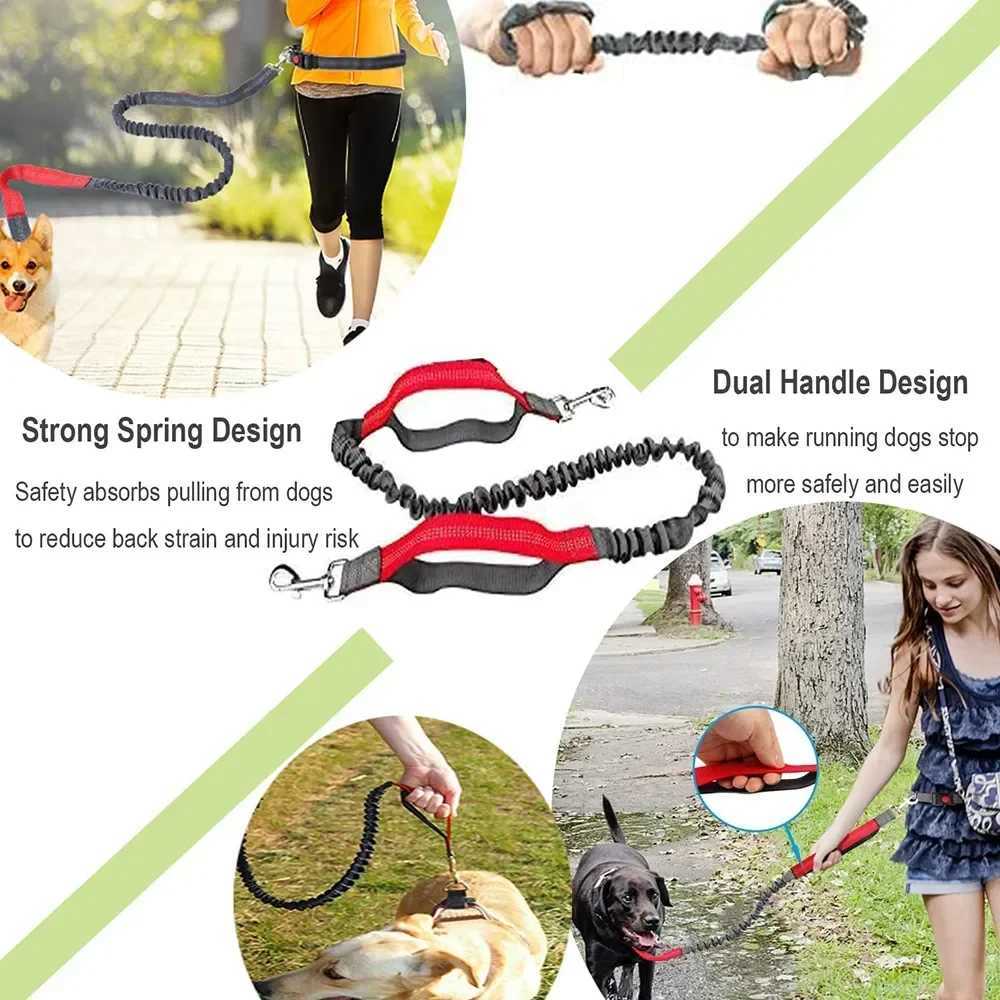 Retractable Dog Leash with Adjustable Waist Rope Hand Free Running Jogging Cycling Big Dogs Pet Elasticity Lead Pet Supplies J2511101
