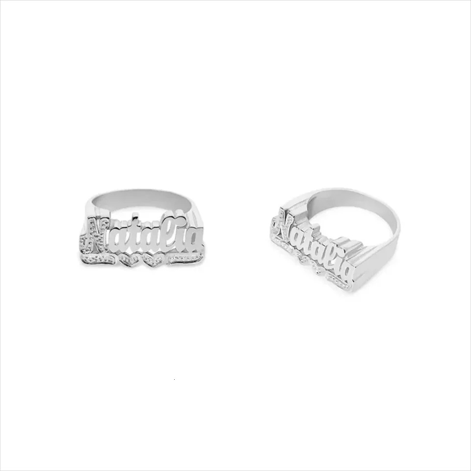 Personalized Name Customized Ring Mens and Womens Gold Ring Jewelry Gift Stainless Steel Ring Personalized Couple Ring Gift 250409