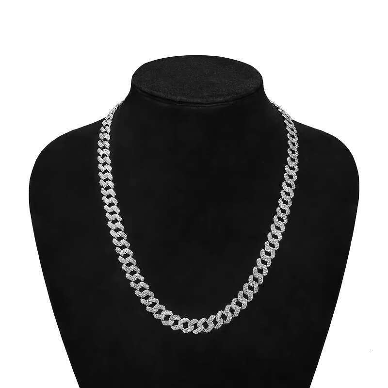Widely used 12mm zircon necklace, waterproond hypoallergenic Cuban chain for gifts, weddings, engagements or parties