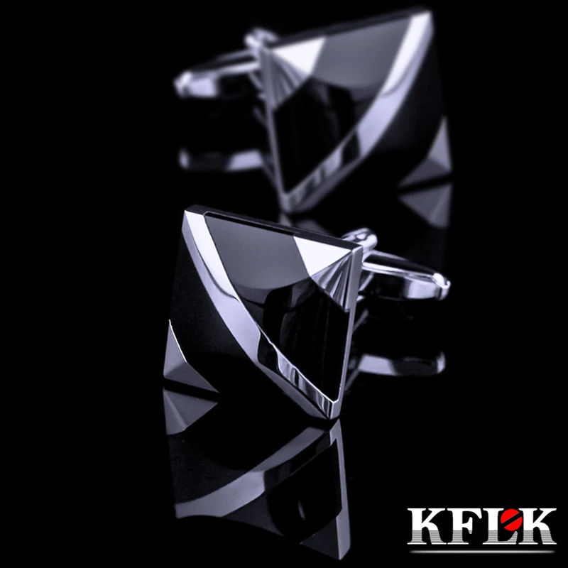 KFLK jewelry fashion shirt cufflinks for mens cuff buttons cuff link Black gemelos High Quality abotoaduras guests 250409