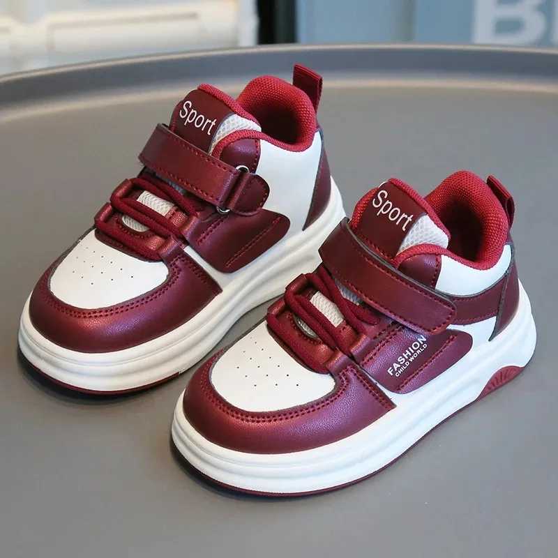 Children Spring Autumn Velcro White Shoes Color Blocking Non Slip High Top Boys New Soft Soled Sneakers Girls Casual Board ShoesT251110