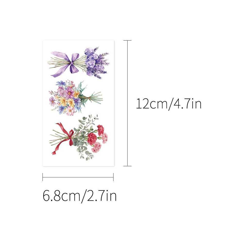 10 pieces/set of colorful temporary tattoo stickers waterproof sunflower bouquet artistic tattoo stickers decorative party gifts W250410