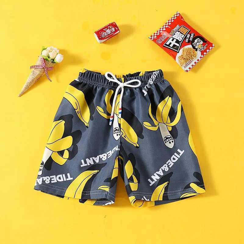 1-12Y childrens sports shorts beach wear summer swimming trunks baby boys toddlers girls casual loose outer pants Z250410