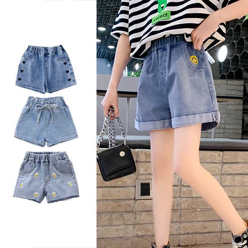 2024 Summer Hot Girl Shorts Summer Casual Cowboy Shorts 3-10 Year Old Preschool Girls Pocket Design Jeans Shorts Youth Shorts Z250410