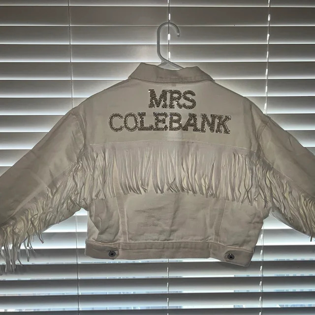 White Edge Womens Personalized Pearl Denim Jacket Nashville Singles Party Customized Name Wedding Jacket Wife Bride Gift 250409