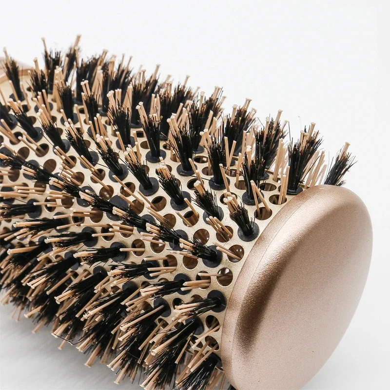 1PC Ceramic Round Hair Brush Women Boar Bristles Hair Comb for Blow Dry Hairdressing StylingTools For Drying Curly Hair Straight 251107
