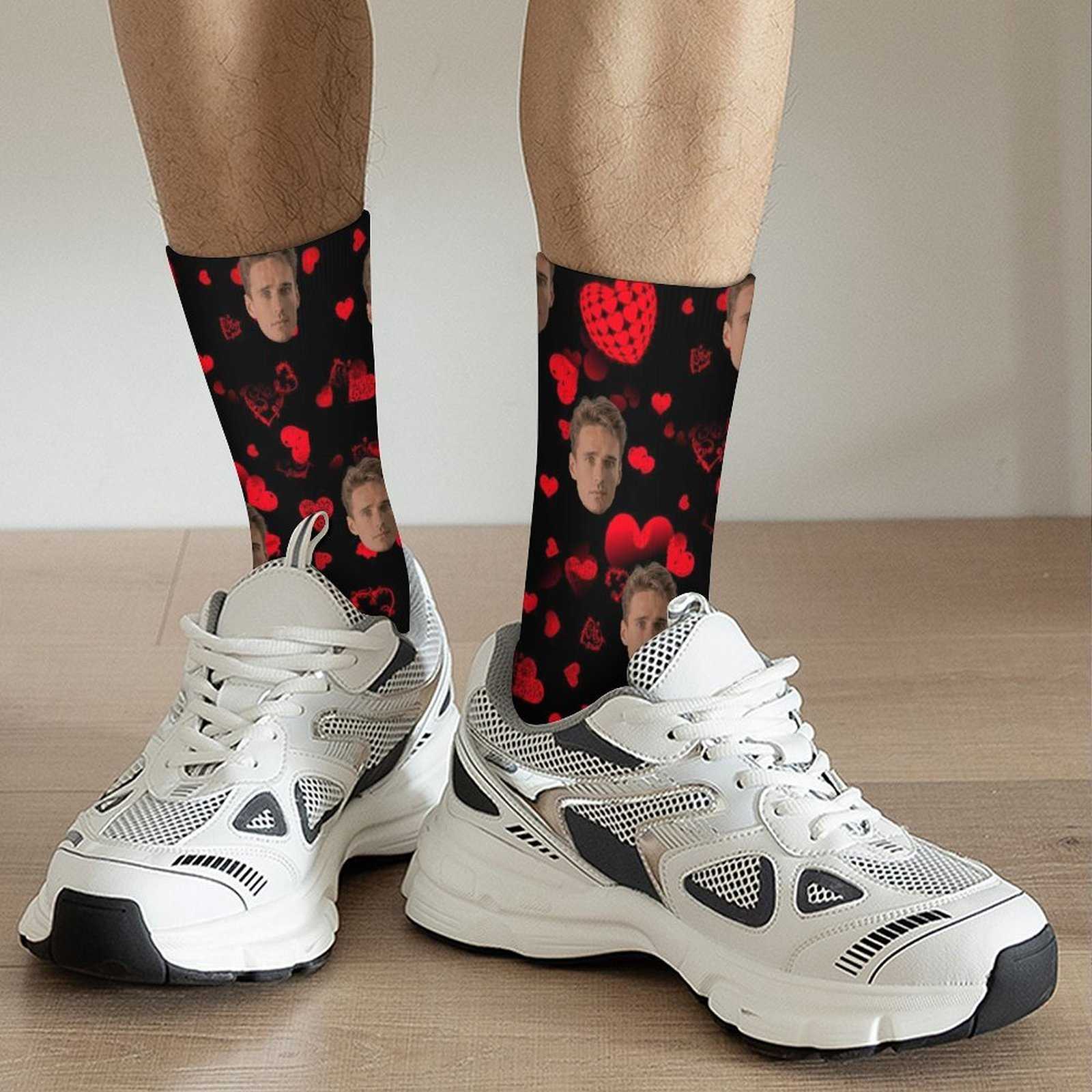 POD.DIY Fashionable Color-blocked Design Long Socks Personalized Custom Men's And Women's Socks Casual Design Socks