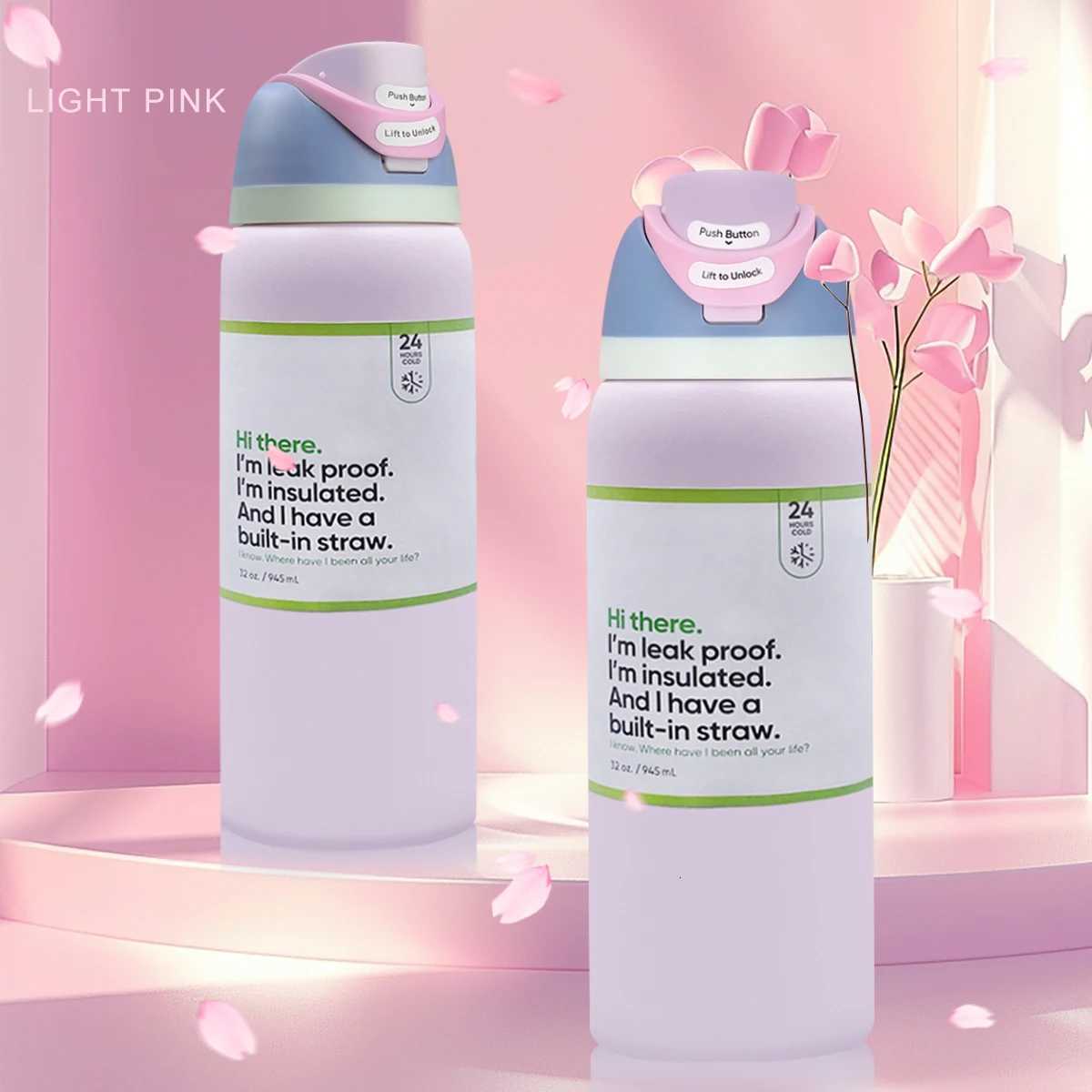 Fashionable cup Owalaa Water bottle 32oz945MLwith strawSipheat preservation time more than 24 hourscold and hot water can be Y251110