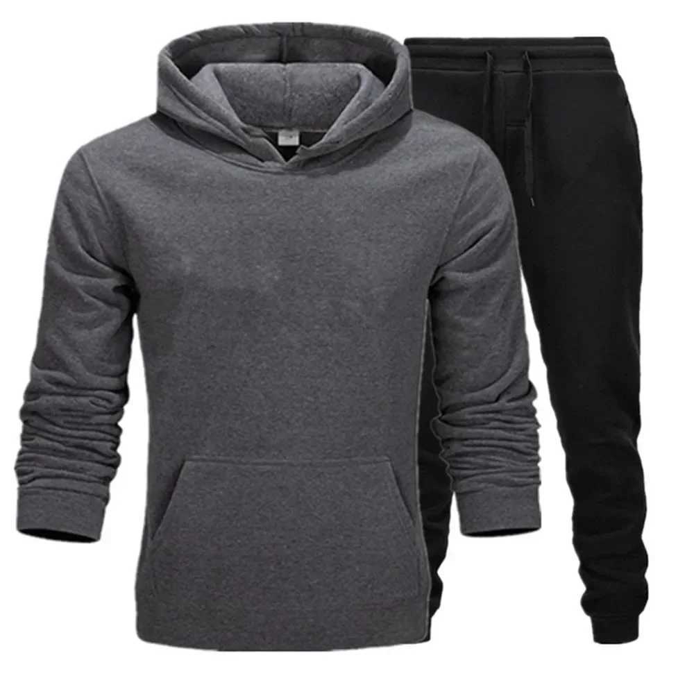 2025 winter hoodies suits men fashion Fleece red hoodie black Brand pants Casual Jogger suit tracksuit sweatshirt W251110