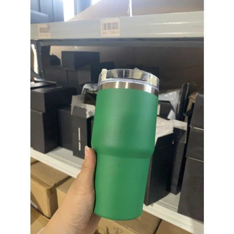 Fashionable cup 304 stainless steel insated cup convenient 591ML large-capacity straw coffee travel cup car cup Y251110