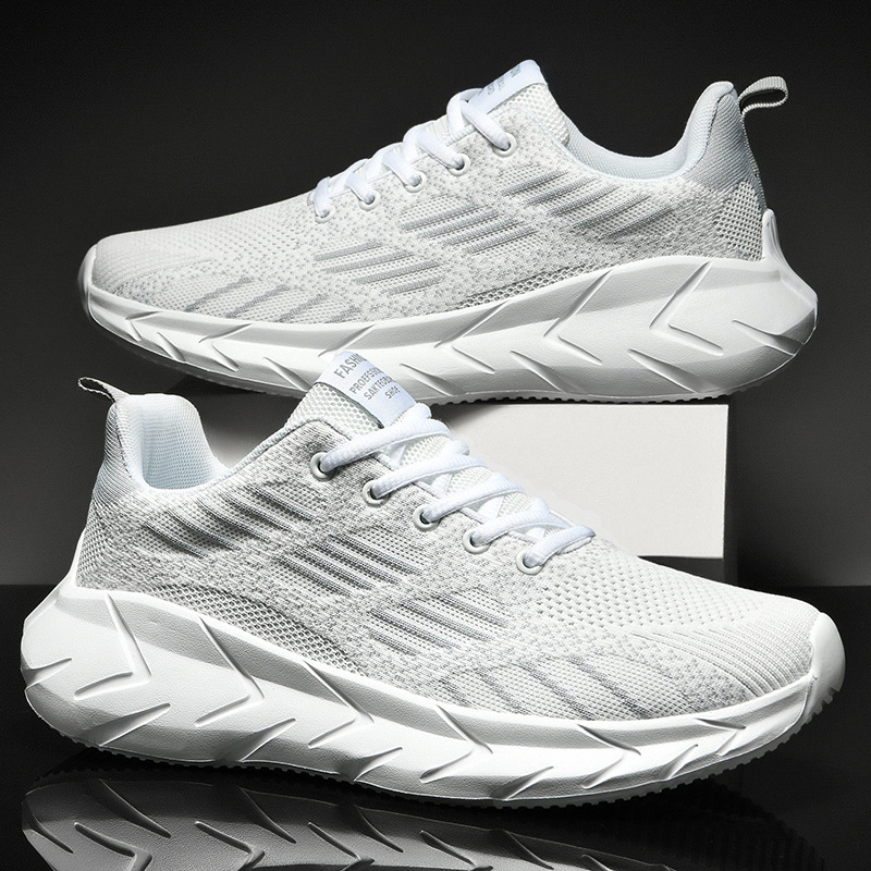 2025 Spring Summer new Big Size Men's Breathable Mesh Sneakers Lightweight Trendy Casual Running Shoes Height Increasing Design White Black Grey 