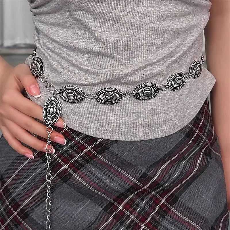 Metal Carving Waist Chain Wenzu Style Dress Sweater Accessories Bohen Versatile Belt Retro Girl Fashion Belt X250410