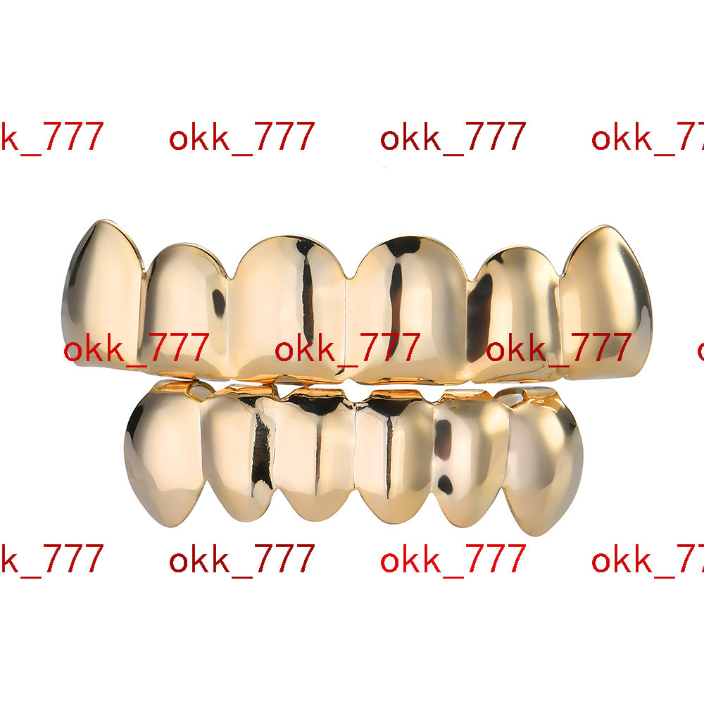 Gold Plated teeth hip hop braces smooth gold braces singer trendy decorative braces grinlz Halloween